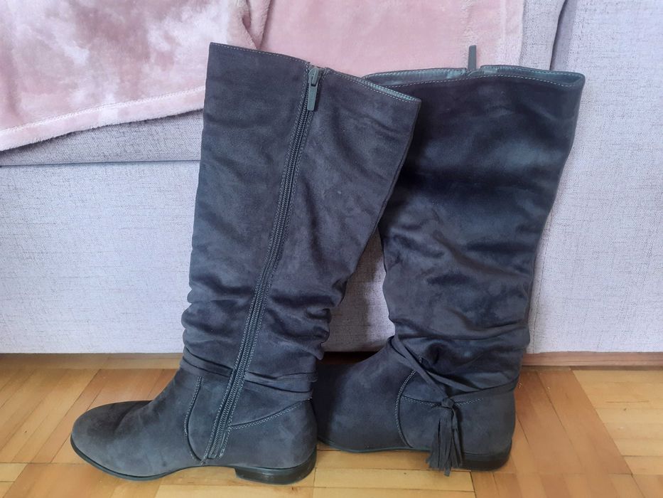 Kozaki szare, dlugie