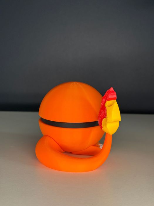 Ognisty Pokeball Charmander #004 – Unikalna Figurka Druk 3D Pokemon