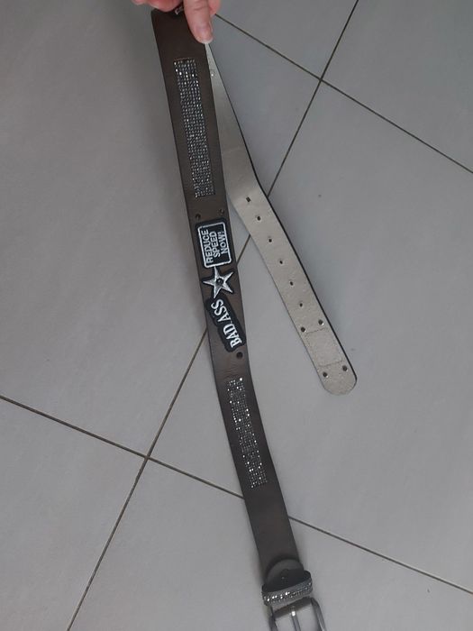 Pasek 90cm do spodni jeansy stan super skóra