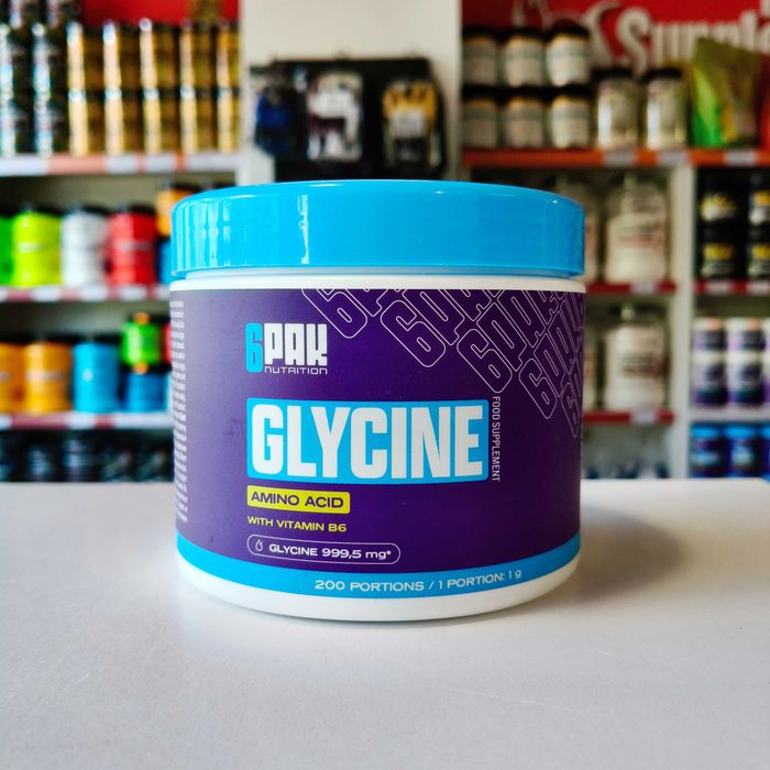 6PAK Glicyne 200g Aminokwas Glicyna Lepszy Sen Wsparcie układu nerwowego