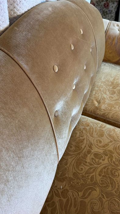 Zestaw dwóch sof barokowych welur glamour – stan bardzo dobry!