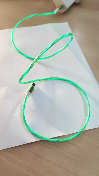Kabel USB-C - świecący - Zielony