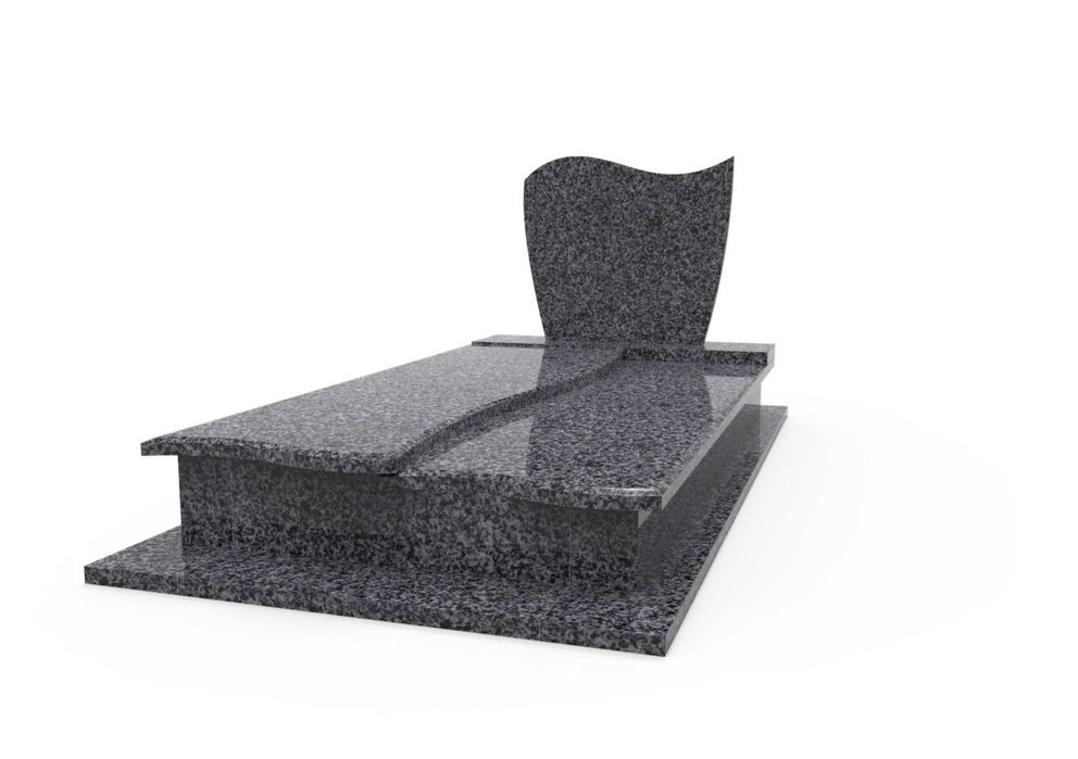 Nagrobek Granitowy Pomnik Ciemny Premium Zaokrąglony na Piwnicę Grafit