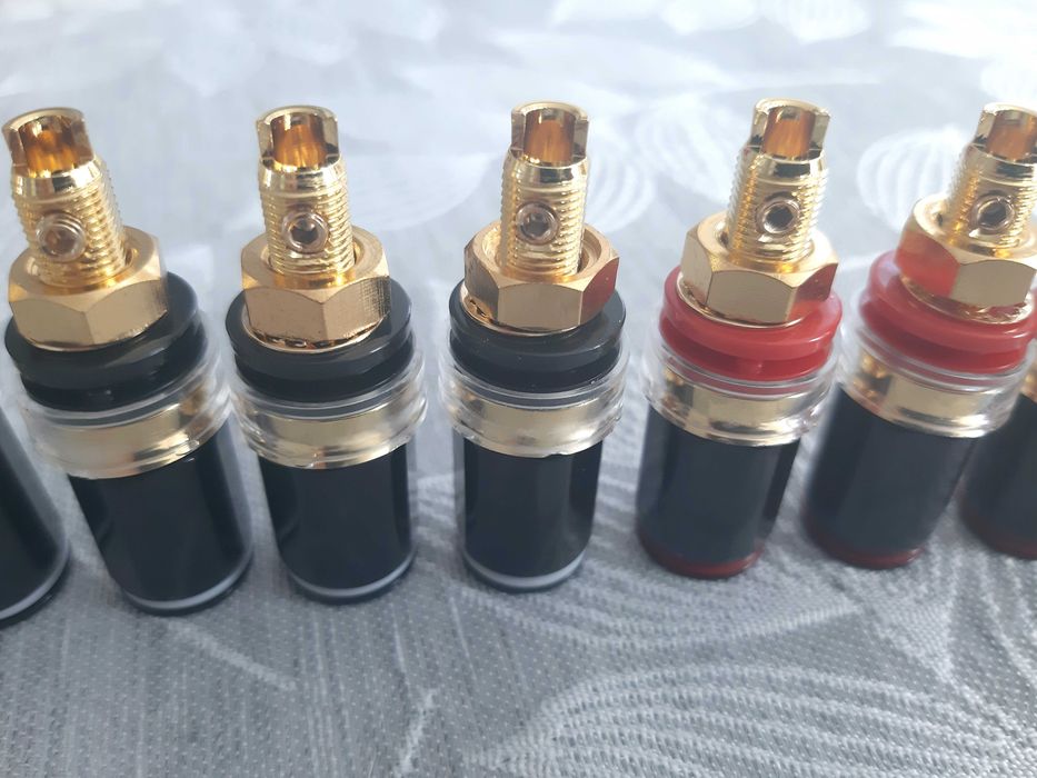 Profesjonalne złącza głośnikowe banan + śrubowe na panel