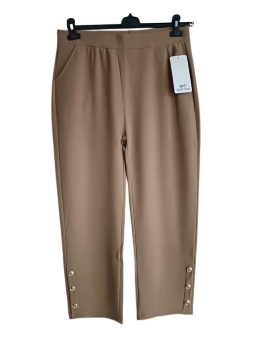 Eleganckie klasyczne spodnie rybaczki na gumce Plus Size 2XL guziki