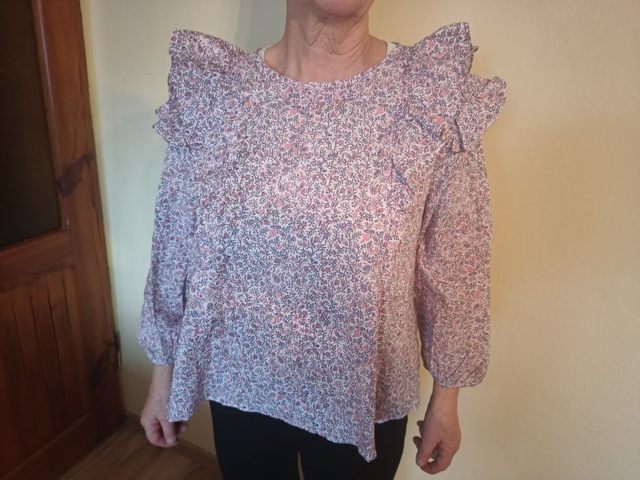 Mango koszula bluzka falbanki XL