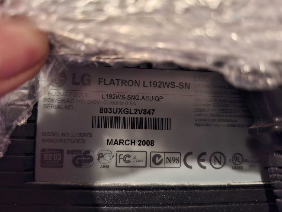 Monitor LG Flatron L192WS-SN