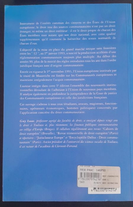 Droit Communautaire Général - Guy Isaac
Armand Colin
5ª Edition