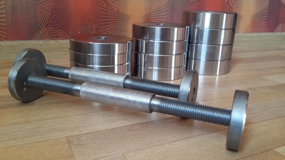 Гантели разборные 2 x 26 кг Пара стальных качественных гантелей металл