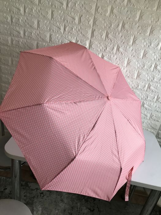 Жіночий зонт автомат 3 складання | Вітрозахисний купол pongee