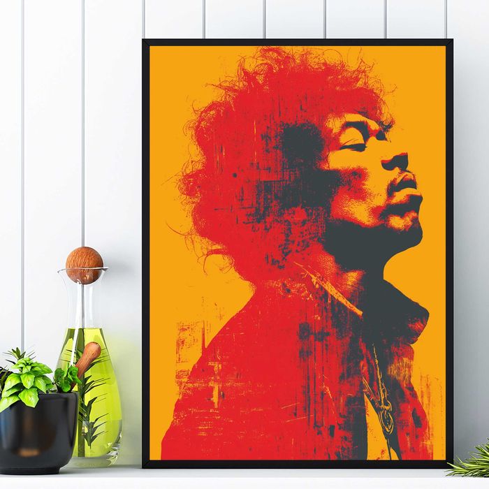 plakat jimi hendrix do pokoju salonu kuchni, plakat jimi hendrix rock