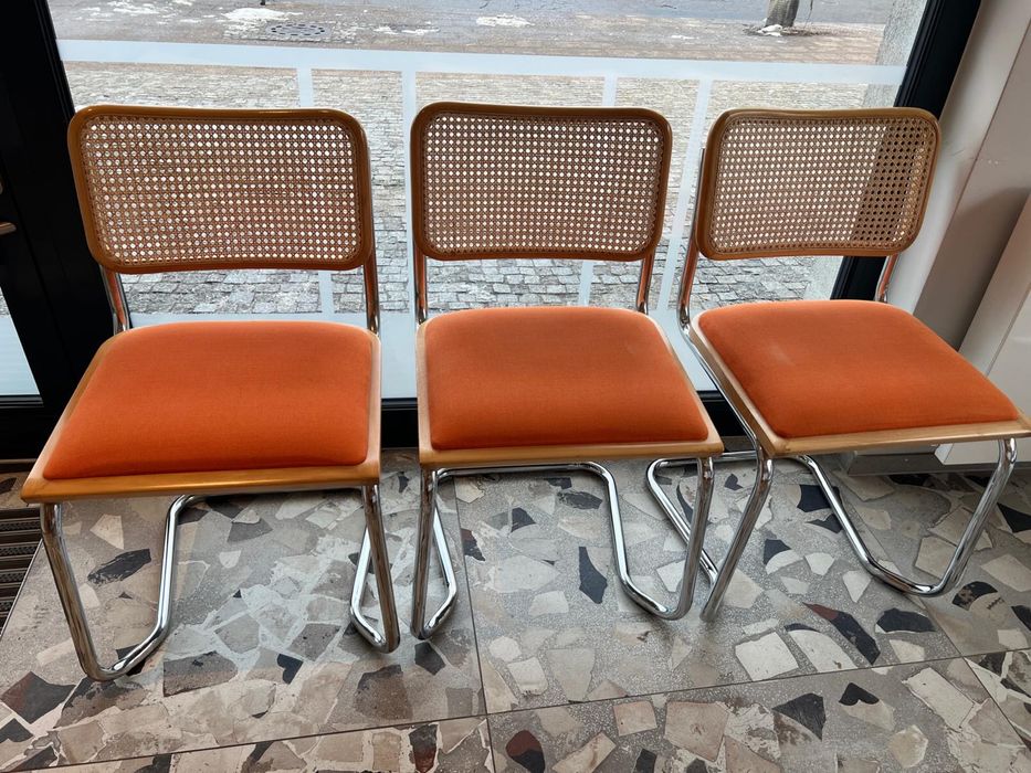 7 Ratanowych krzeseł w stylu Cesca – design Marcela Breuera, Bauhaus, vintage