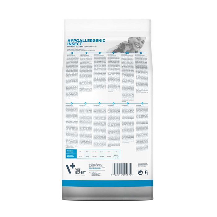VET EXPERT HYPOALLERGENIC INSECT karma weterynaryjna dla psów 12 kg
