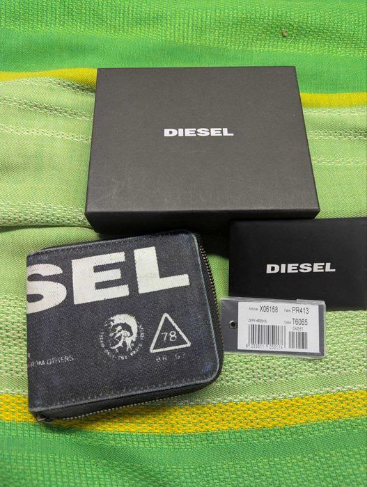 Кошелёк Diesel Zippy Hiresh S полный комплект ,оригинал, чёрно-жёлтый