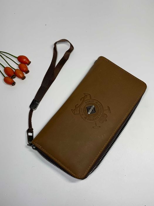 Кошелек стильный на молнии с тиснением BOGESI ремешк эко кожа унисекс