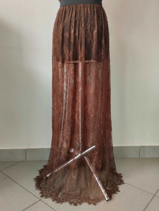 Читай опис! Гіпюрова біла чорна спідниця довга мереживна прозора,штани