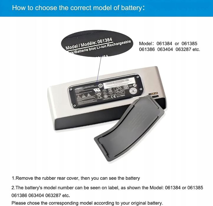Akumulator 2600mAh/19,24Wh 7,4V do Bose 413295, Soundlink Mini/ Mini