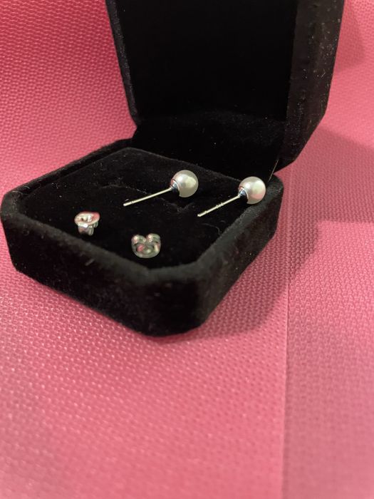 Срібні сережки, сережки з перлами