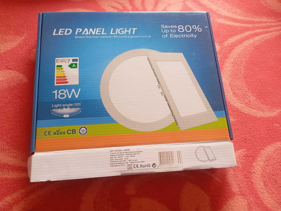 Painel LED Embutido 18W 4000K Redondo – Novo