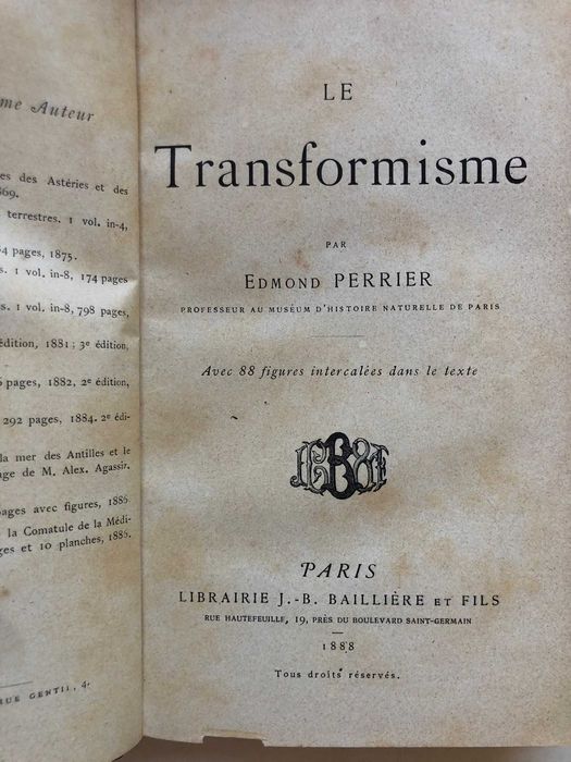 Le Transformisme  - Edmond Perrier