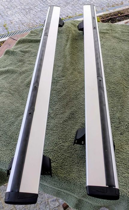 Barras Tejadilho Norauto Alumínio 3M 118cm | KIT Flush Rail Norauto 244 + Pés Flush | BOM ESTADO