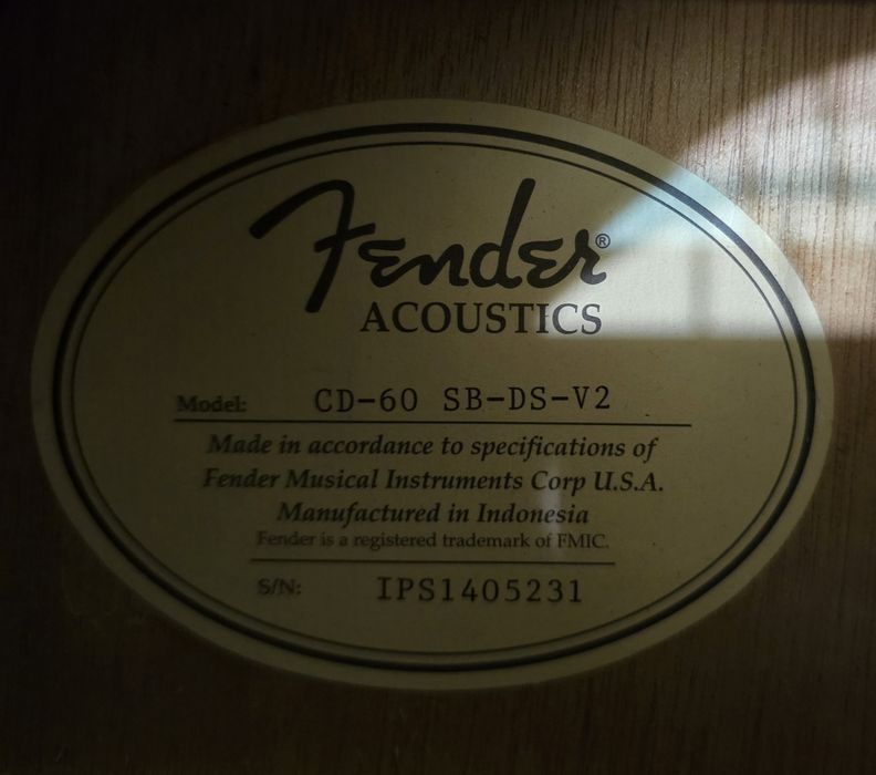 Акустична гітара Fender CD-60 SB-DS-V2