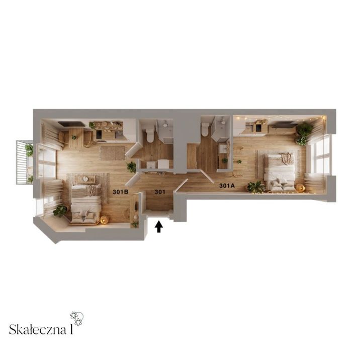 49m², 2 pokoje, Kraków Kazimierz - balkon, winda, możliwy podział