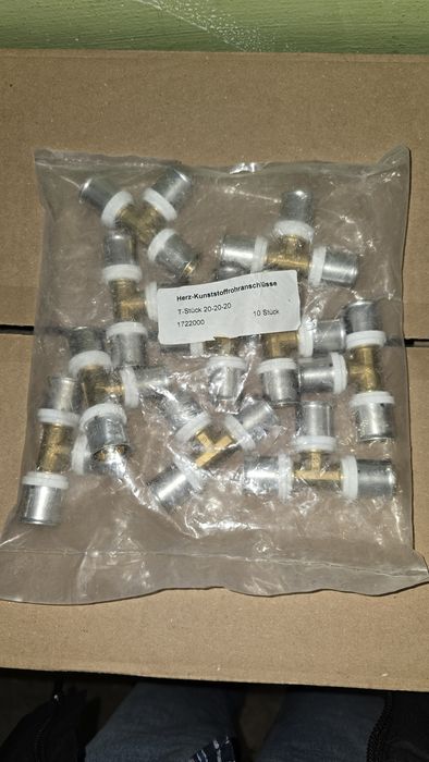 Прес-фітинг трійник Herz 20×20×20 (20x2/20x2/20x2). Press Herz 20x2