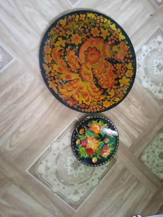 Деревянные тарелки на стену