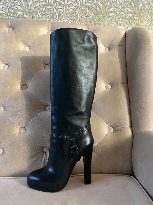 Сапоги кожаные женские, новые , весна - осень, Италия, 39 размер