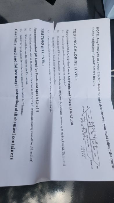 Verificador PH / CL2 de Piscinas / Spa / Jacuzzi -  PH Cloro portátil