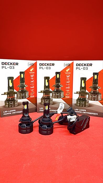 Світлодіодні лед лампи Decker PL-03 H7, H11, H13, H4-12000Lm