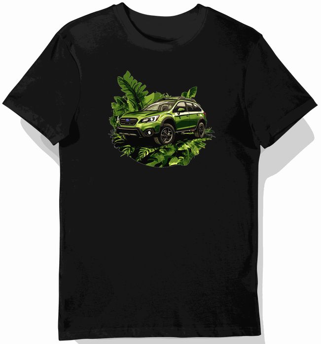 Koszulka męska czarna z Artystycznym Motywem SUV i Przyrody 3XL