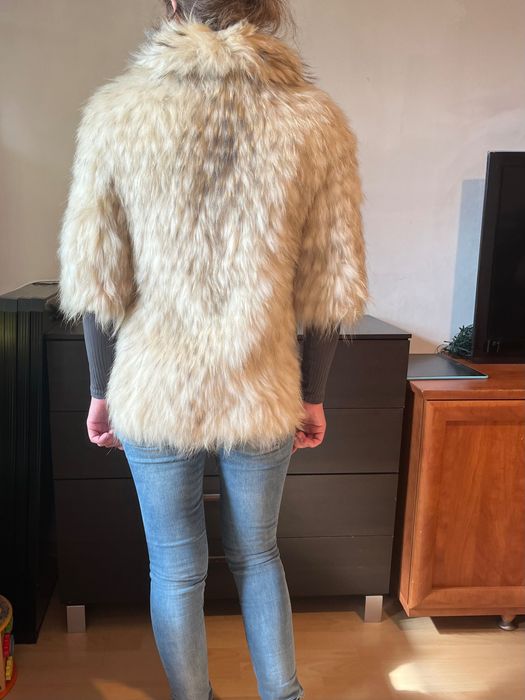Krótkie futro z lisa srebrzystego, rozmiar 46