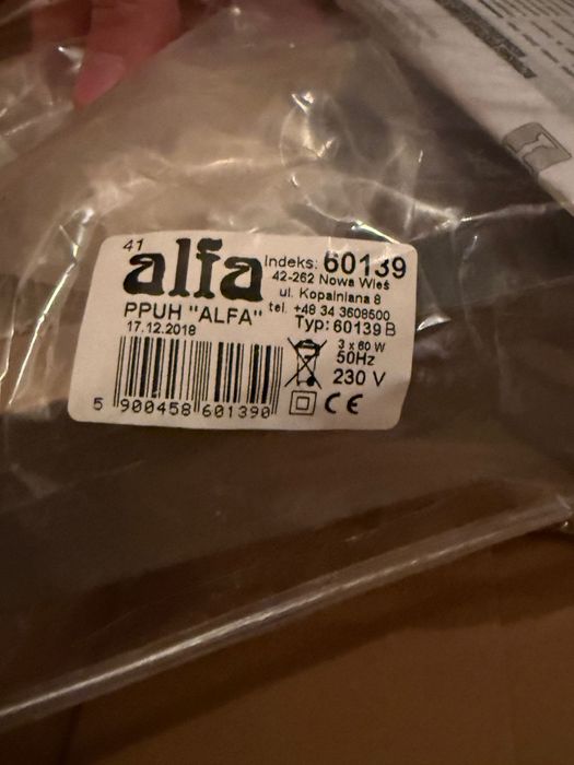 Alfa lampa potrójna srebrna