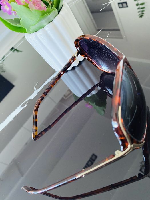 Okulary przeciwsłoneczne damskie brązowe panterka