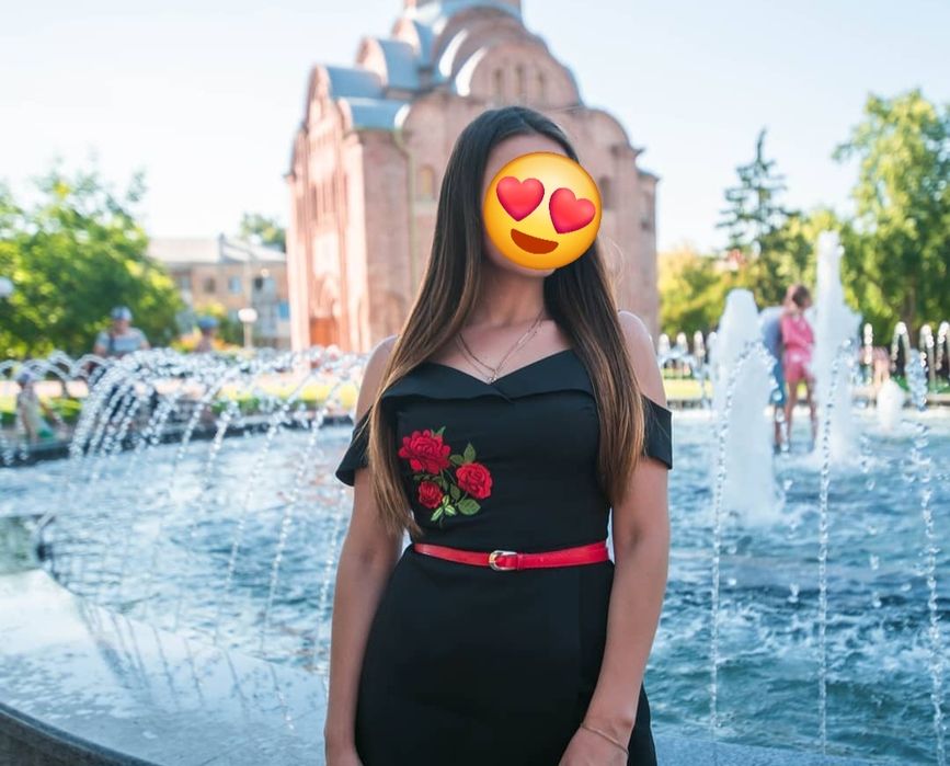 Чорный комбинезон шорты-юбка