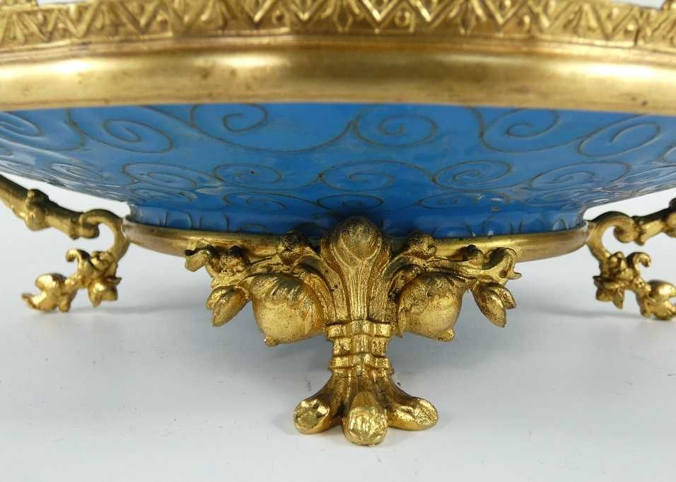 PATERA talerz emalia CLOISONNE kwiat ptak żuraw