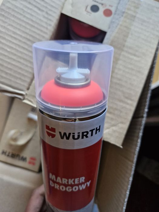 Marker, spray WURTH 600ml drogowy, geodezyjny różowy neonowy