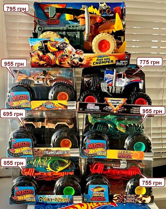 машинка Monster Trucks oversized 19 см Monster Jam великий 1:24 джип