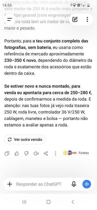 Kit roda elétrica 249€. Oportunidades