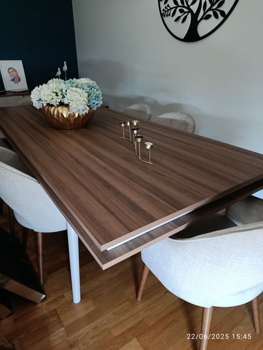 Mesa jantar para 10  Antarte castanha/branca