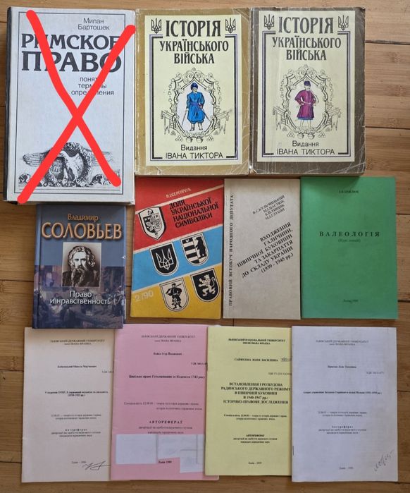 Комплект книг з історії держави і права.