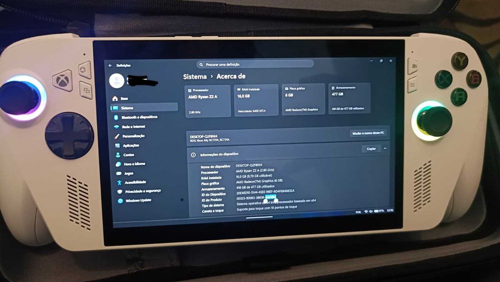 Rog Ally Z2 Extreme + Componentes extras