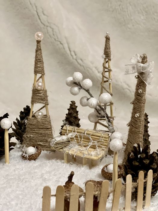 Зимові новорічні композиції, новогодние поделки, поробки, аплікаціі