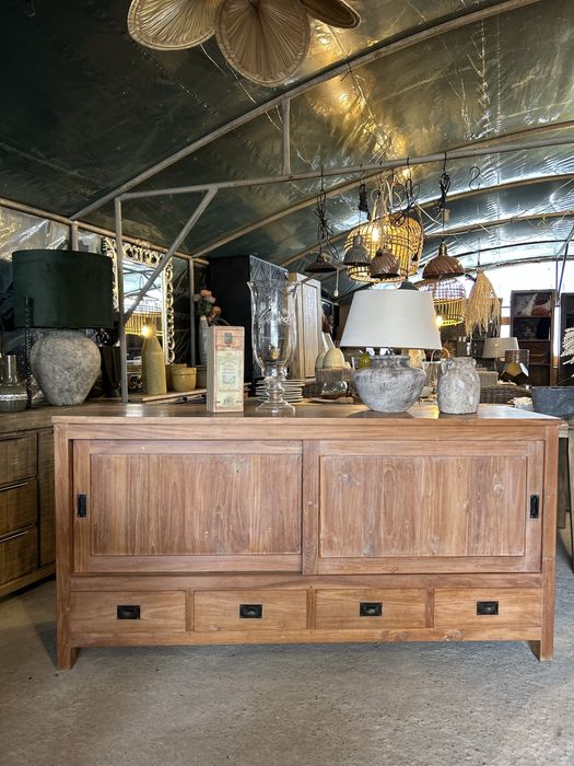 Komoda drewniana TEAK prosta bufet rustykalna nowoczesna