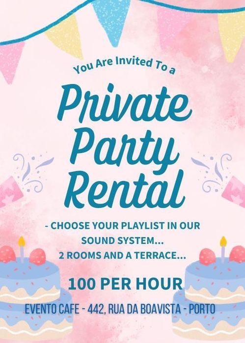 Aluguer de espaço para festas