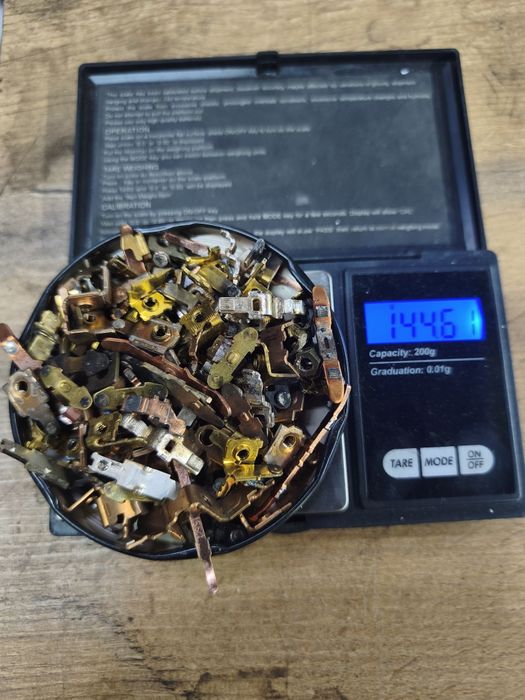Styki srebra odzysk 257gr