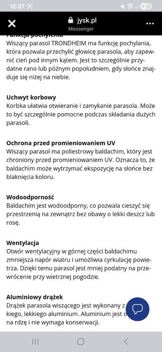 Parasol ogrodowy
