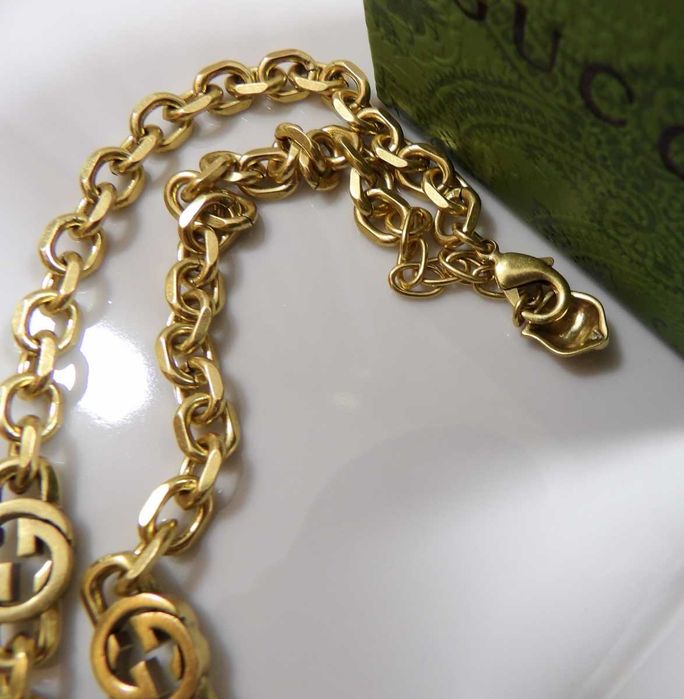 Gucci Double G Brass Gold Necklace naszyjnik